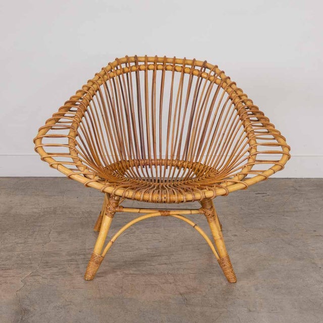 Italian 1960s Pair of Italian Rattan and Bamboo Chairs For Sale - Image 3 of 18