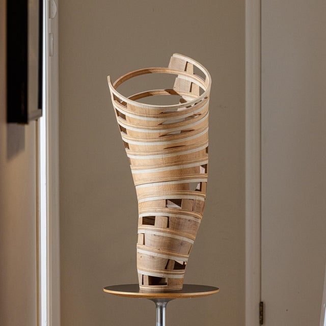 Signed Large Scale David Zimmerman Studio Craft Sculptural 35" Wood Vessel, 2004 For Sale - Image 4 of 11