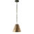 Thomas O'Brien for Visual Comfort Signature Goodman Petite Hanging Shade in Bronze & Hand-Rubbed Antique Brass with Hand-Rubbed Antique Brass Shade For Sale
