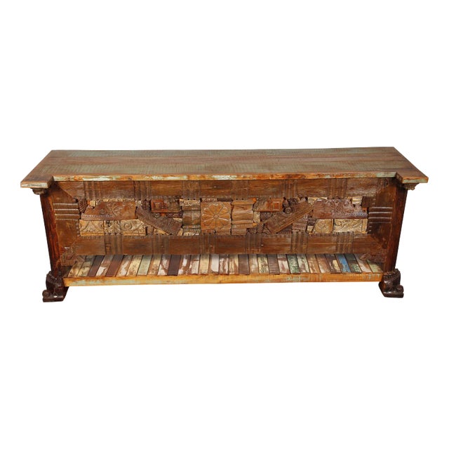 Reclaimed Teak Wood Console Table/Tv Stand. For Sale