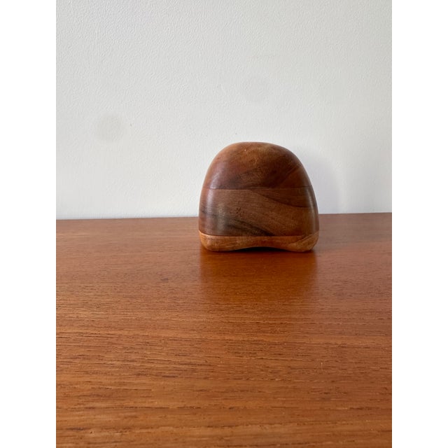 Mid-Century Modern 1970s Original Studio Crafted Wooden Stash Box by Dean Santner For Sale - Image 3 of 10