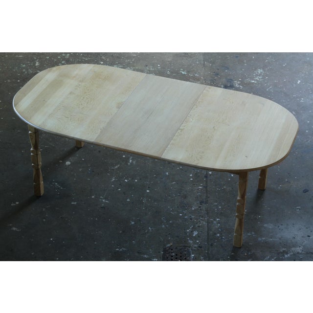 Vintage Scandinavian Oak Extendable Dining Table with Two Leaves in the style of Henning Kjærnulf, 1960s For Sale - Image 15 of 18