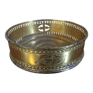 Antique 18th Century George III Vermeil Gilt Washed & Mahogany Wine Bottle Coaster