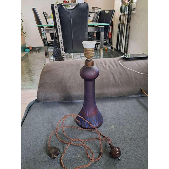 Stunning original Johann Loetz Witwe Art Nouveau lamp from around 1900. The Bohemian glasshouse, founded by Johann Loetz...