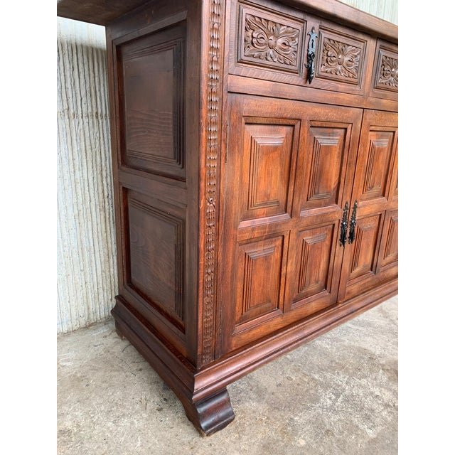 Brown Early 20th Large Stepback Cupboard with Four Drawers and Doors For Sale - Image 8 of 18