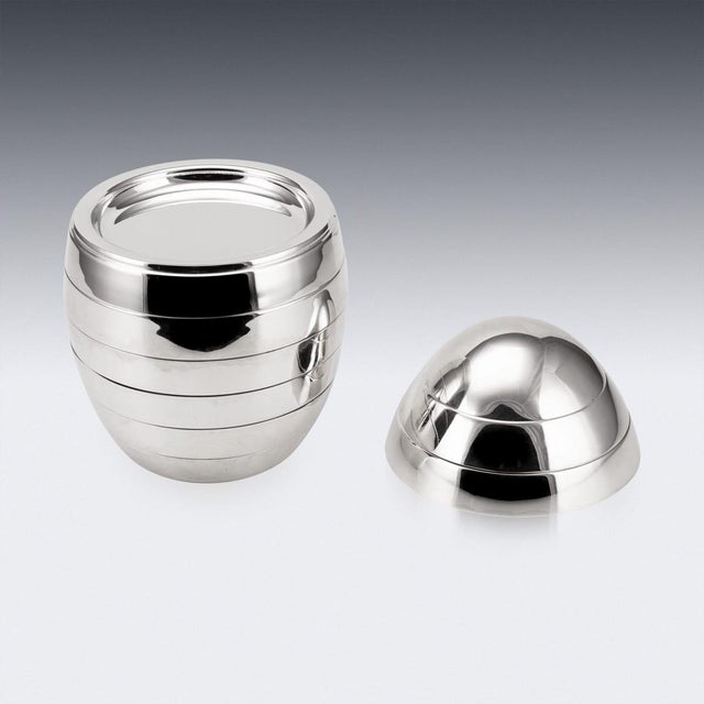 Metal Vintage Italian Stacked Bowls Egg by Tommaso Barbi, 1970, Set of 9 For Sale - Image 7 of 12