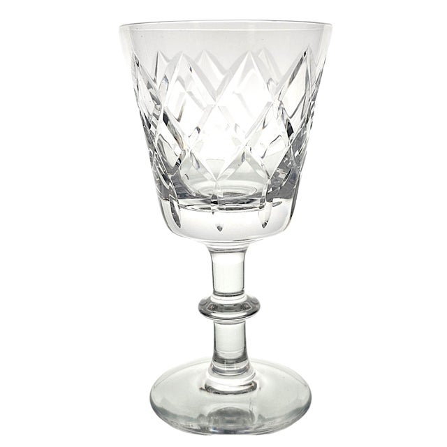A matched set of five Webb Corbett full lead crystal water goblets in the discontinued WEC5 pattern, produced in England...
