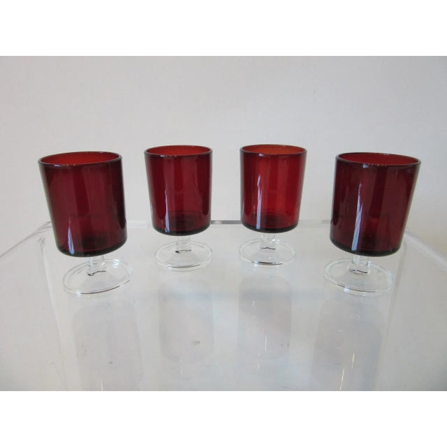 J G Durand French Ruby Cordial Glasses France For Sale - Image 11 of 11