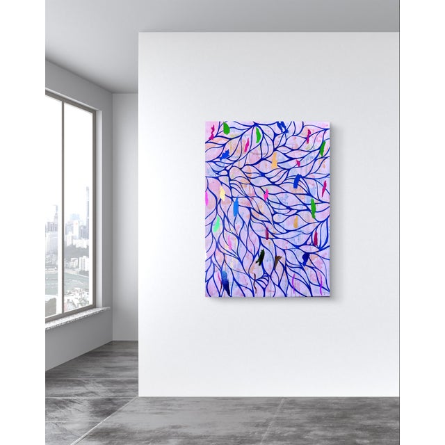 Priscilla Bilijam, Colorful Thoughts, 2025, Watercolor & Acrylic on Canvas For Sale - Image 4 of 6