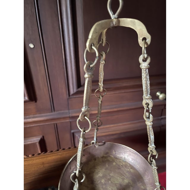 Mid 20th Century Vintage Italian Brass and Marble Balance Scales For Sale - Image 5 of 8