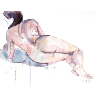 "Nude No. 110" Contemporary Original Nude Figure Watercolor Painting by Elizabeth Becker For Sale
