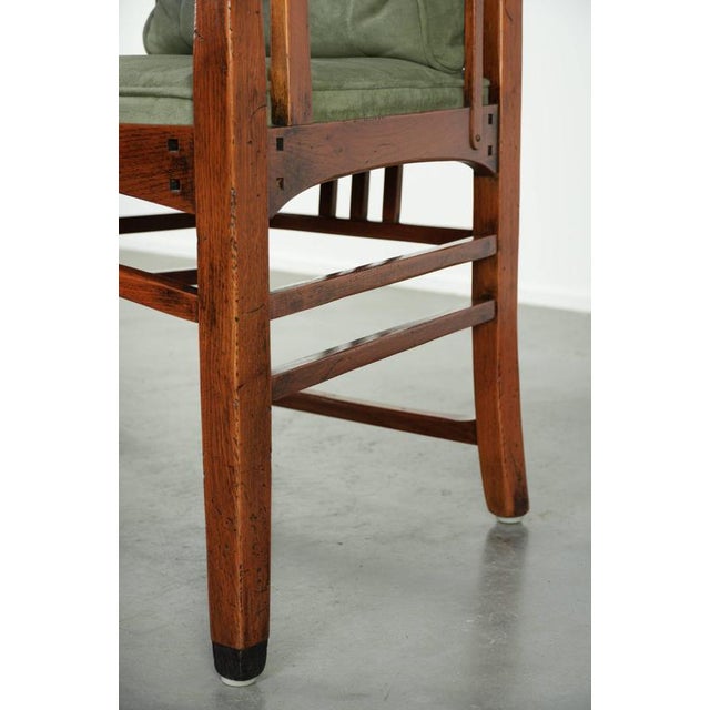 Art Nouveau Jugendstil Dining Chairs with Suede Upholstery from Schuitema, Set of 2 For Sale - Image 13 of 15