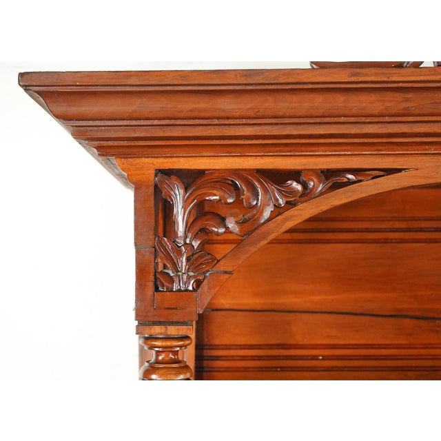 Neoclassical 1890s Neoclassical Oversized Carved Cherry Wood Fireplace Mantel For Sale - Image 3 of 16