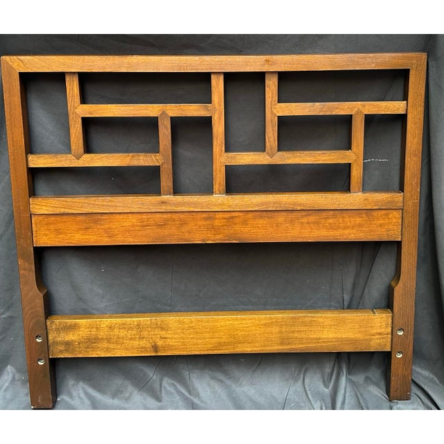 Late 20th Century Pair of Twin Headboards by Baker Furniture Chinese Chippendale Fretwork For Sale - Image 11 of 11