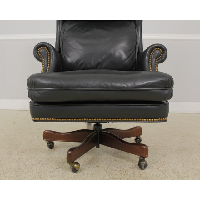 Bradington Young Black Leather Office Desk Chair Chairish