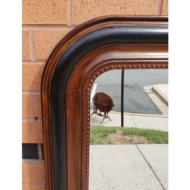 Partially Ebonized Oak Louis Phillipe Baroque Large Mirror, Circa 1920s For Sale - Image 4 of 6