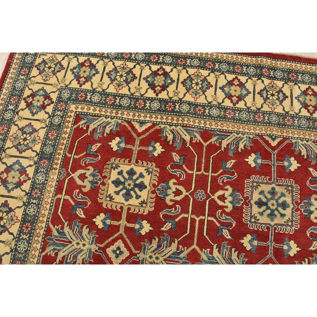 Textile Kazak Rug 10′ X 14’5” Red Wool Traditional Hand-Knotted Oriental Carpet For Sale - Image 7 of 15