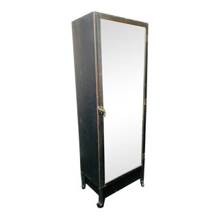 Neille Olson K N F Steel and Mirror Tall Cabinet For Sale