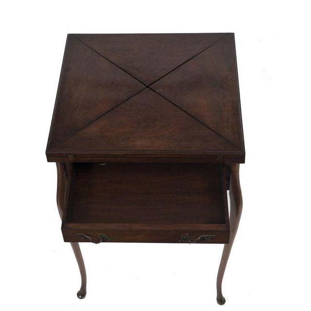 19th Century Square Game Table in Mahogany Wood, Italy For Sale - Image 4 of 5