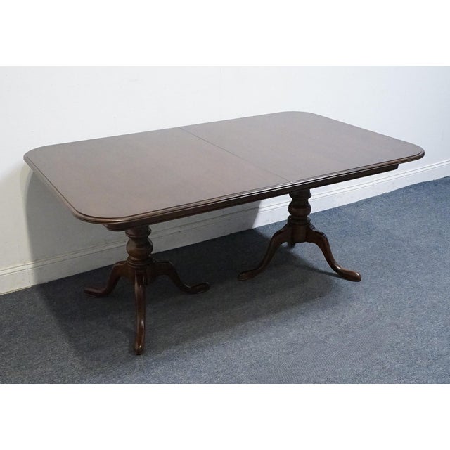 ETHAN ALLEN Georgian Court Solid Cherry Traditional Style 84" Double Pedestal Dining Table 11-6093 29.5" High 66" Wide 42"...
