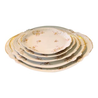 Rare Antique Theodore Haviland Limoges Schleiger 143 Graduated Platters - Set of 5 For Sale