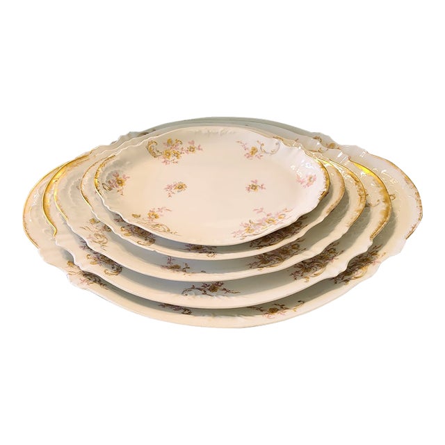 Rare Antique Theodore Haviland Limoges Schleiger 143 Graduated Platters - Set of 5 For Sale