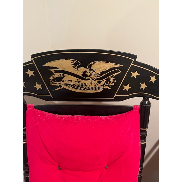 A wonderful, highly collectible 1970s American Bicentennial commemorative platform rocking chair distributed by the...