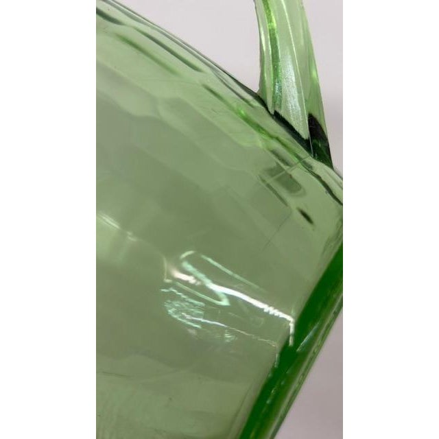 1930s Jeannette Glass Co Green Hex Optic Pitcher Honeycomb Uranium Glass For Sale - Image 12 of 18