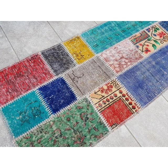 Faded Vintage Turkish Runner Rug For Sale - Image 4 of 10