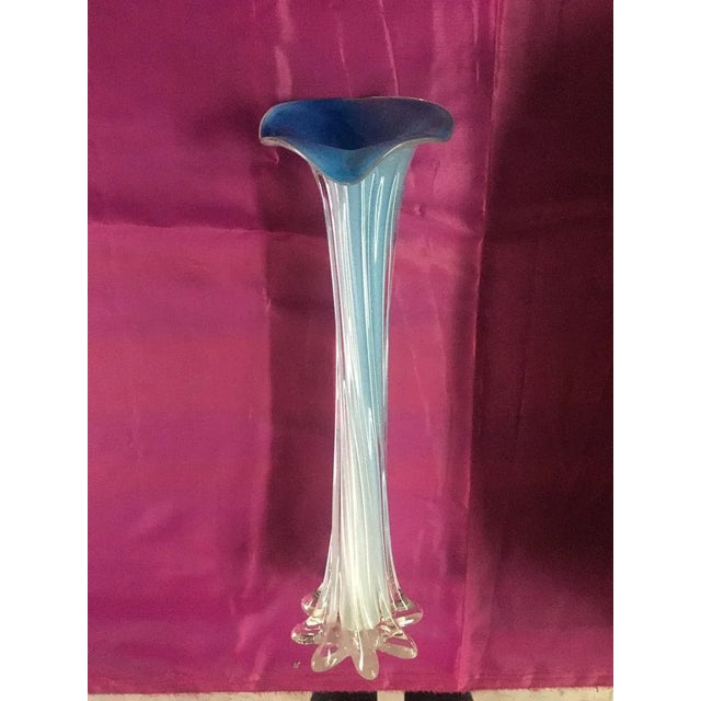 1980s White-Blue Murano Double-Layer Vase, 1980s For Sale - Image 5 of 15