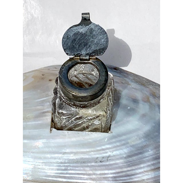 French Vintage French Riviera Souvenir Shell Ink Well For Sale - Image 3 of 6