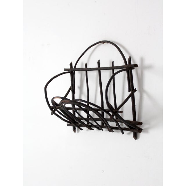 Cabin Antique Adirondack Twig Wall Basket For Sale - Image 3 of 9
