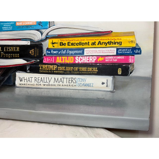 Realism Original Contemporary Realism Gail Chandler Oil Painting Still Life Books Art For Sale - Image 3 of 16