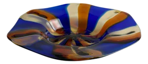 Murano Striped Glass Candy Dish from Fratelli Toso, Italy, 1970s