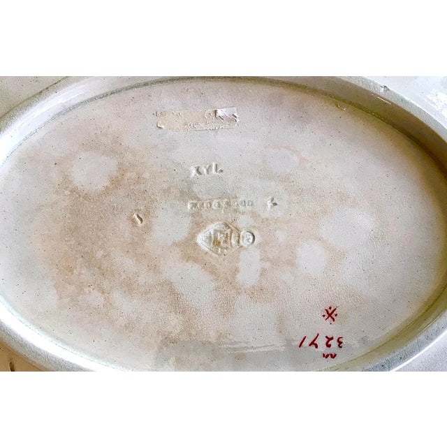 English Antique Wedgwood Majolica Chrysanthemum Flower Platter, Circa 1883 For Sale - Image 11 of 12