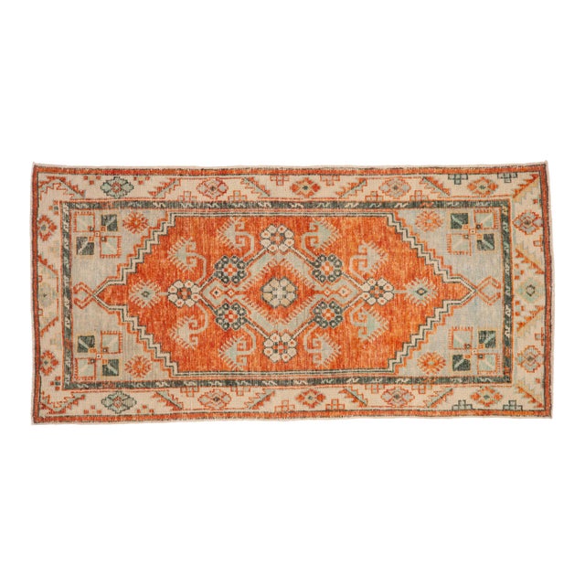 Vintage Distressed Oushak Rug Runner - 2'7" x 5'2" For Sale