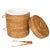 Boho Chic Artifacts Rattan Ice Bucket with Tongs in Honey Brown 10" - 2 Pieces For Sale - Image 3 of 5