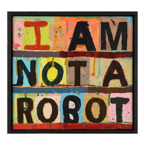 "Not a Robot" - Original, Contemporary Painting by Brian McDonald, Framed