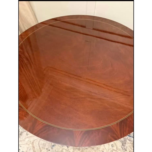 Attributed to Kindel Neoclassic Library Table Gilded Round Dining Table For Sale In Milwaukee - Image 6 of 6