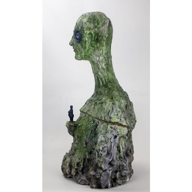 Expresionist Ceramic and Bronze Bust Sculpture by Óscar Aldonza Torres, 2021 For Sale - Image 6 of 18