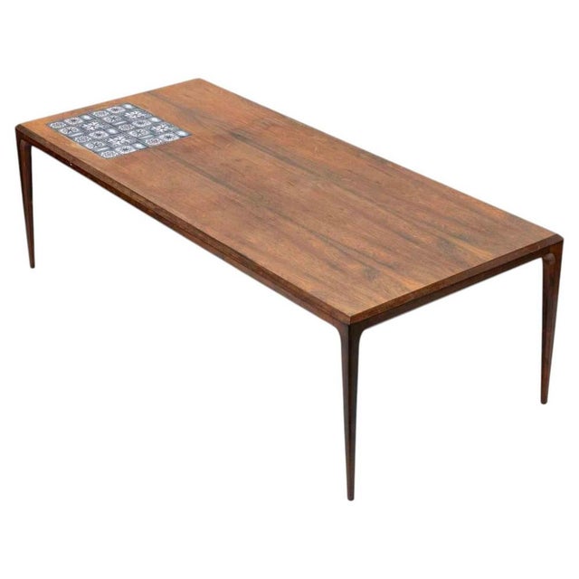 Vintage Rosewood and Ceramic Table by Johannes Andersen for C.F.C.S., 1960s For Sale - Image 10 of 10