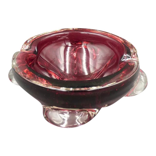 Red Murano Glass Ashtray, Italy, 1950s For Sale