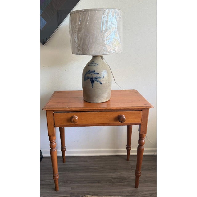 Folk Art Late 19th Century Pine One Drawer Stand or Vanity For Sale - Image 3 of 10
