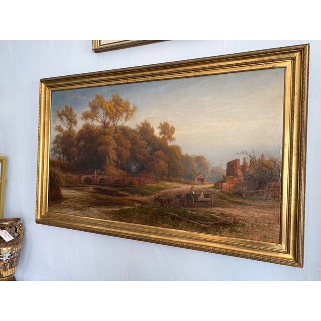 A finely executed late 19th-century British oil painting, signed H. Pope, depicting a tranquil rural scene titled “The...