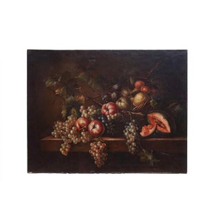 19th-Century American Oil on Canvas Still Life Painting in the Manner of George Forster For Sale