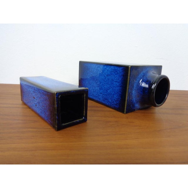 Blue Japanese Ceramic Vases, 1960s, Set of 2 For Sale - Image 10 of 16