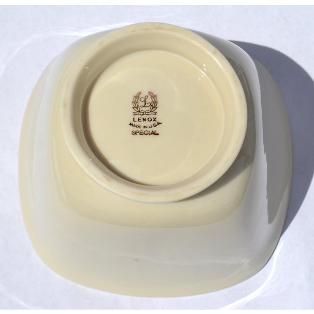 Vintage Square Lenox Special Nut Dish Fine Bone China Porcelain Bowl 24k Gold Trademark For Sale - Image 10 of 14
