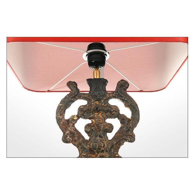 Cast iron balustrade transformed into a lamp by our craftsmen. This piece is designed in the style of the selected...