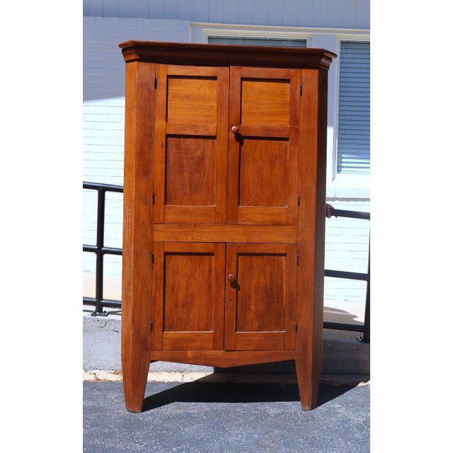 American 19th Century American Country Corner Cupboard in Cherry, Circa 1835 For Sale - Image 3 of 17