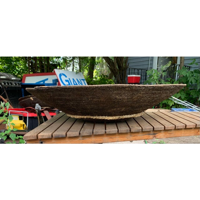 African Set of 4 Large Vintage Zambian Makenge Tree Root Baskets - 23" to 24" For Sale - Image 3 of 12